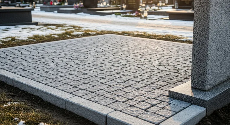 Брусчатка с гранитным цоколем по периметру, образец ПМ013 в Липецке