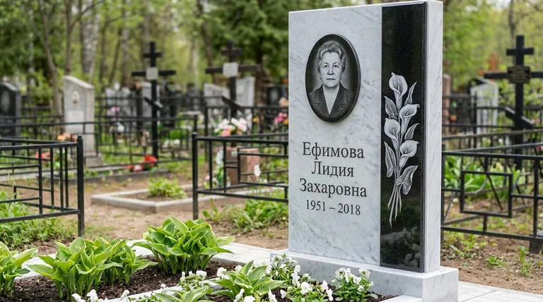 Памятник с гравировкой калл — выполненная работа «Ефимова» в Липецке