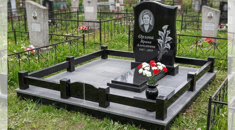 Памятник с гравировкой калл — выполненная работа «Орлова» в Липецке
