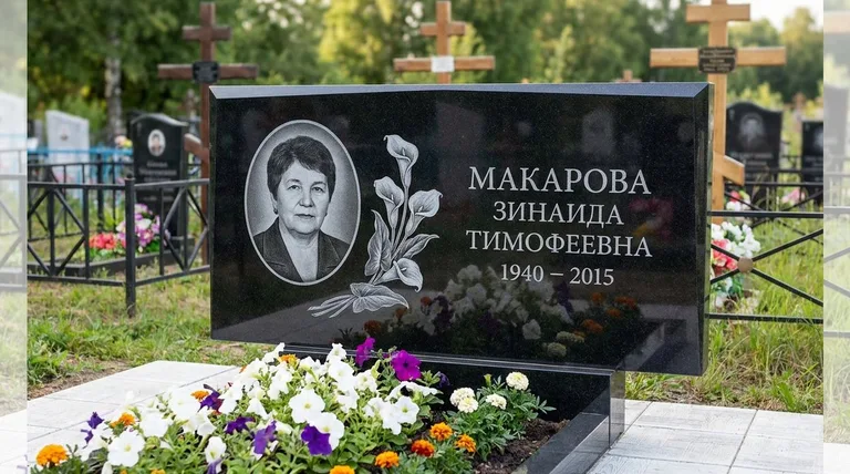 Памятник с гравировкой калл — выполненная работа «Макарова» в Липецке