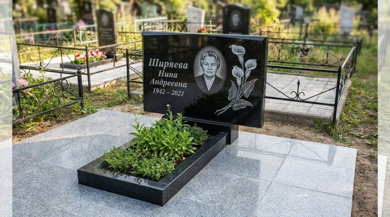 Памятник с гравировкой калл — выполненная работа «Ширяева» в Липецке