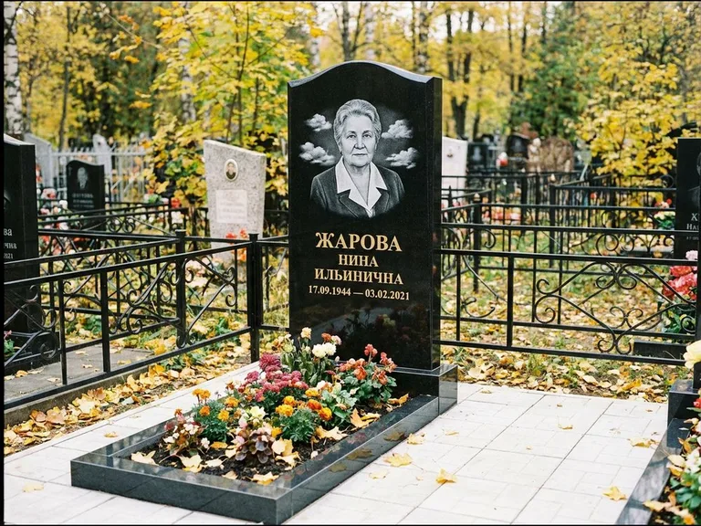Гравировка портрета на чёрном граните — выполненная работа 2 в Липецке