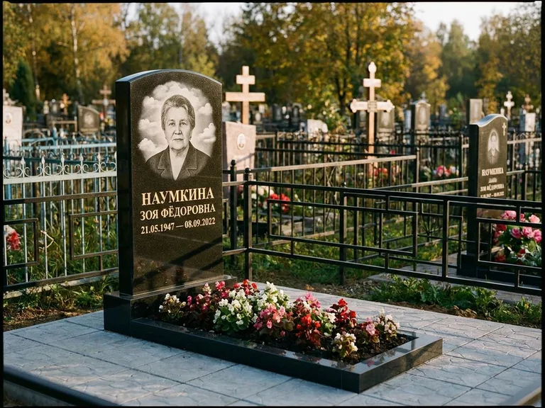 Гравировка портрета на чёрном граните — выполненная работа 30 в Липецке