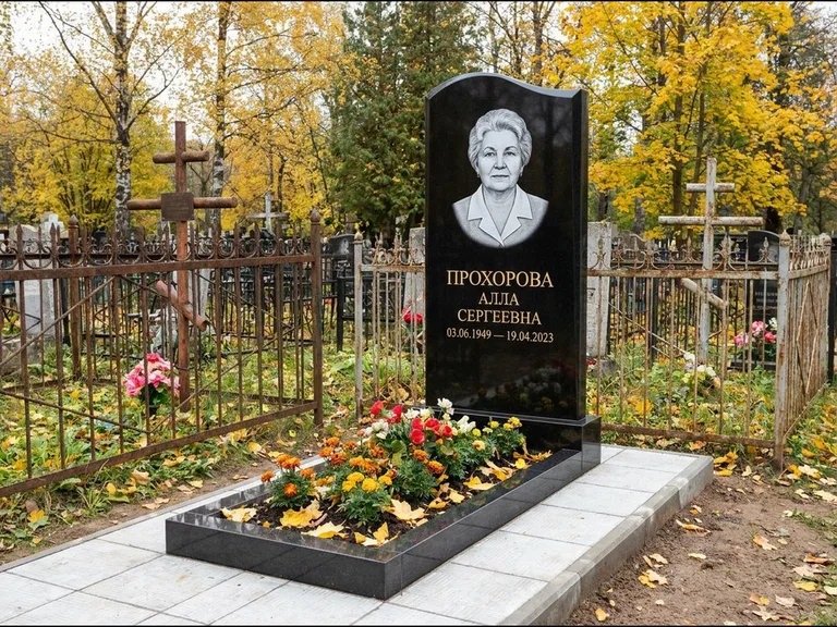 Гравировка портрета на чёрном граните — выполненная работа 8 в Липецке