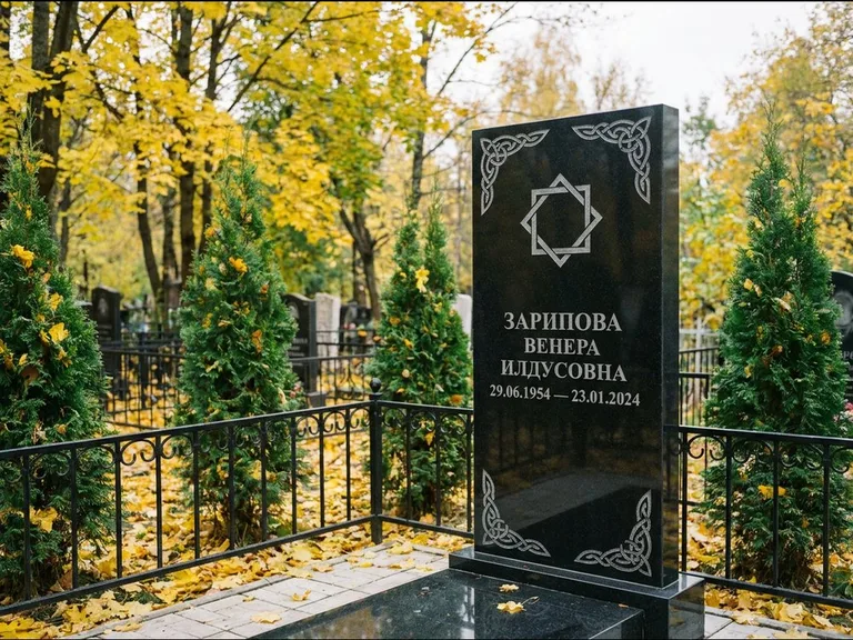 Мусульманский памятник — руб аль-хизб с восточной плетёнкой, работа «Зарипова» в Липецке