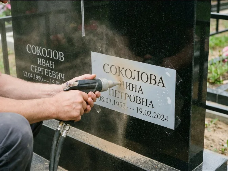 Догравировка ФИО и дат — гравировка с выездом на кладбище в Липецке