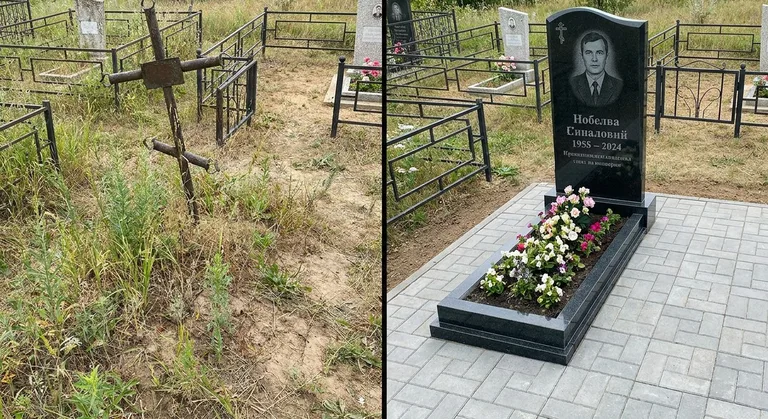 Памятник под ключ: запущенная могила до и ухоженный мемориал после в Липецке