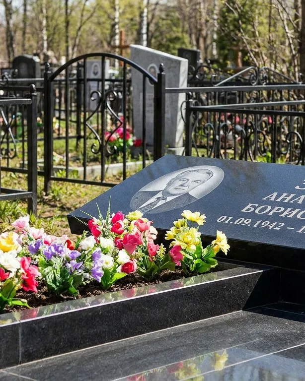 Премиум памятник под ключ с мощением и оградой в Липецке