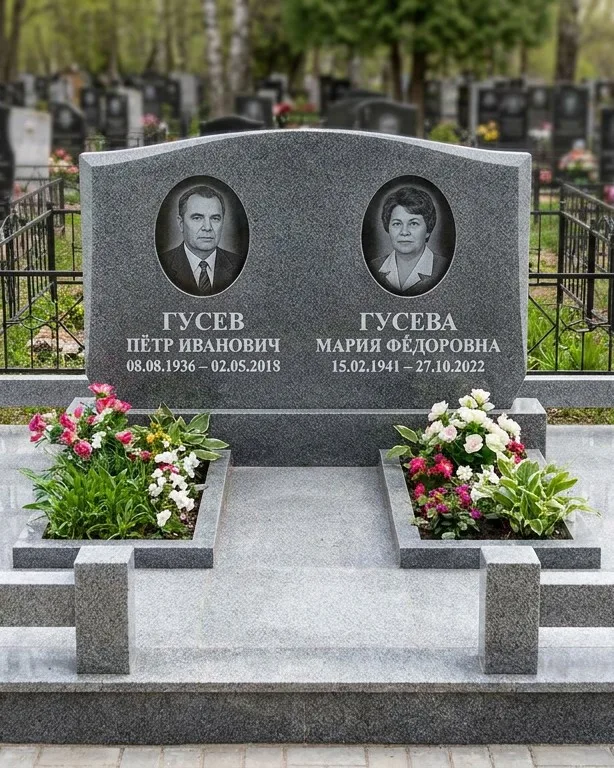 Памятник под ключ из белого мрамора в Липецке