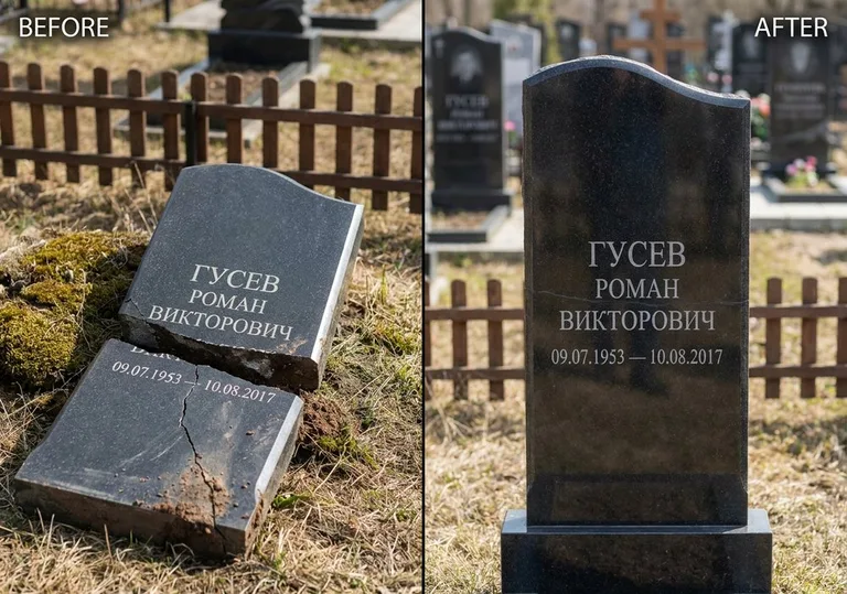 Склейка расколотого памятника: до и после в Липецке
