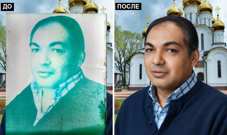 Ретушь фото на памятник — цветокоррекция и колоризация: до и после в Липецке