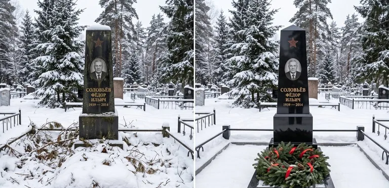 Уборка старого памятника до и после в Липецке