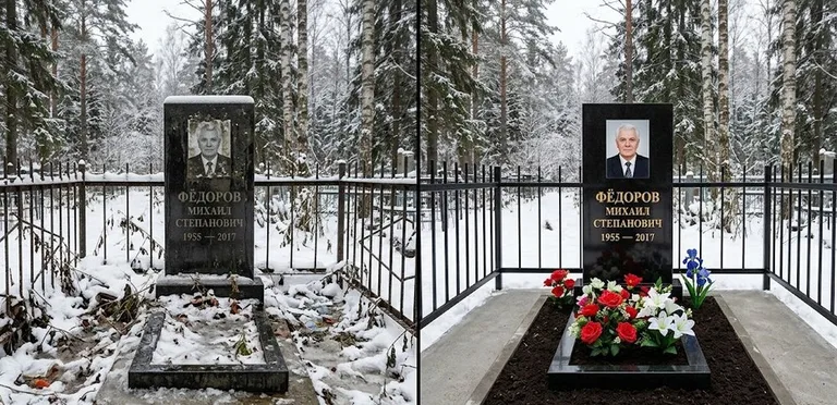 Диптих №20: тротуарная плитка вокруг памятника отмыта аппаратом высокого давления в Липецке