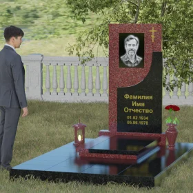 Памятник вертикальный гранитный с крестом - П024