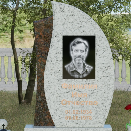 Светский гранитный памятник в Липецке, гранит Мансуровский