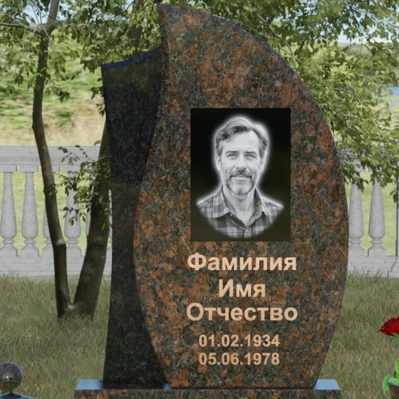 Светский гранитный памятник в Липецке, гранит Дымовский