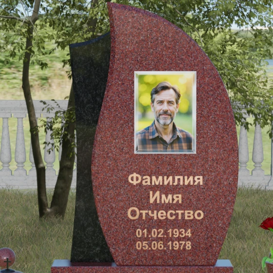 Светский гранитный памятник в Липецке, гранит Лезниковский