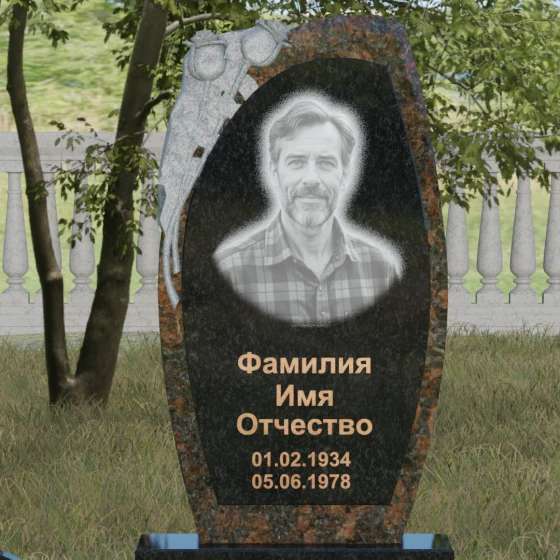 Комбинированный светский памятник в Казани, гранит Габбро-диабаз