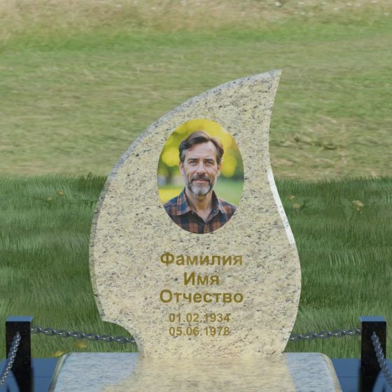 Гранитный вертикальный памятник в Набережных Челнах, гранит Мансуровский