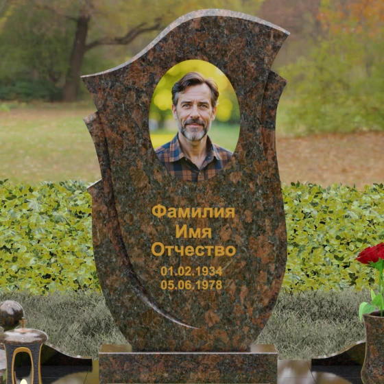 Комбинированный памятник светский в Набережных Челнах, гранит Дымовский