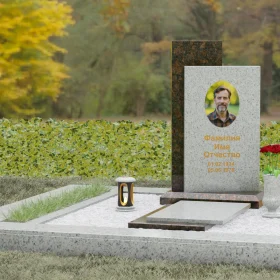 Гранитный вертикальный памятник на могилу - П114