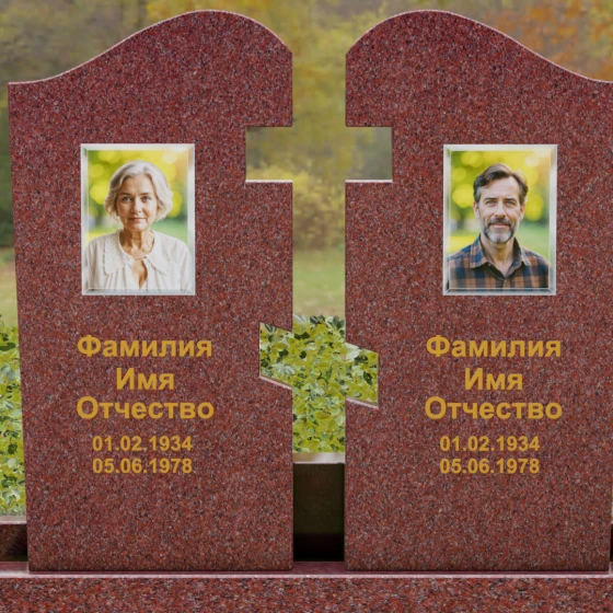 Вертикальный гранитный памятник в Казани, гранит Лезниковский