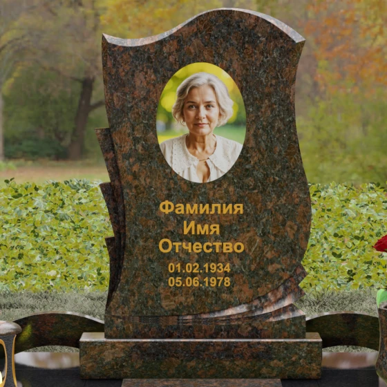 Светский вертикальный гранитный памятник в Перми, гранит Дымовский