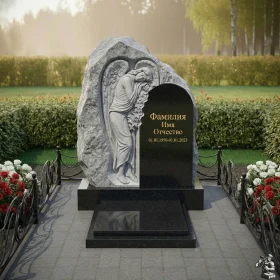 Элитный вертикальный памятник из гранита Дымовский - ПН167