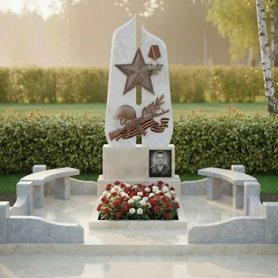 Гранитный мемориальный комплекс в Набережных Челнах, мрамор Тассос