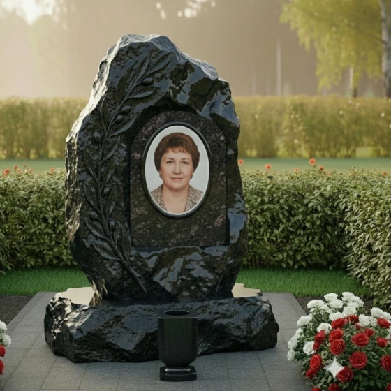 Мемориальный памятник "Скала" из гранита, гранит амфиболит