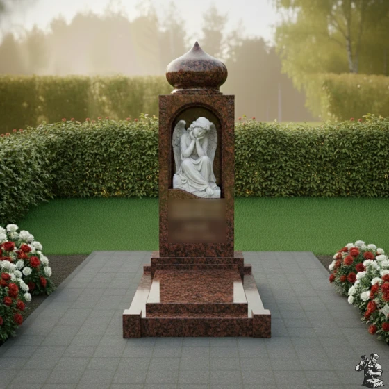 Памятник из гранита и мрамора в Альметьевске, гранит амфиболит