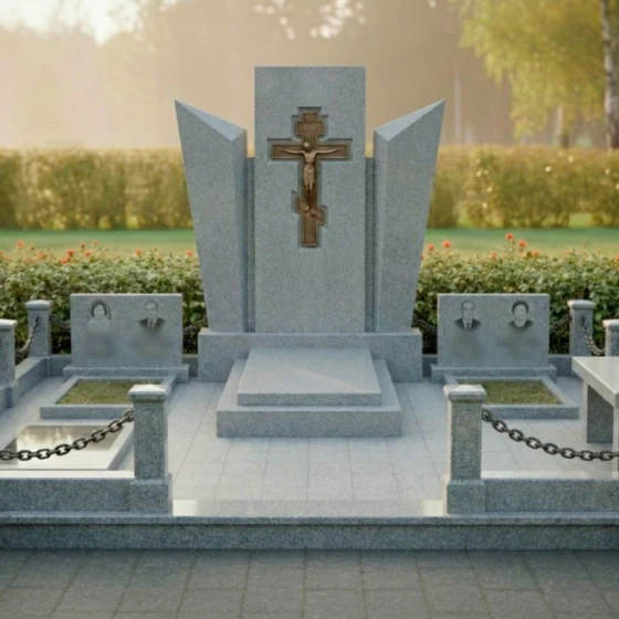 Мемориальный комплекс с гранитным памятником в Казани, гранит Мансуровский