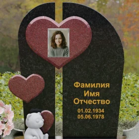 Комбинированный вертикальный светский памятник для одного - П240