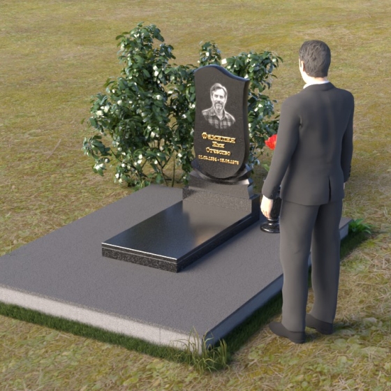 Вертикальный памятник из мрамора Тассос в Перми