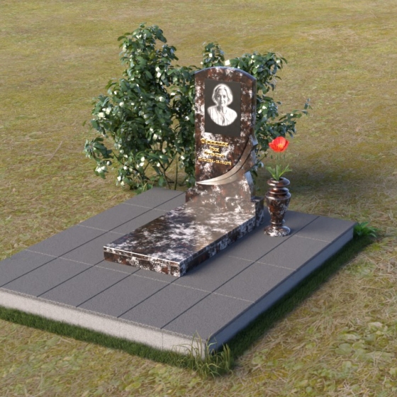 Гранитный памятник вертикальный в Набережных Челнах, гранит амфиболит