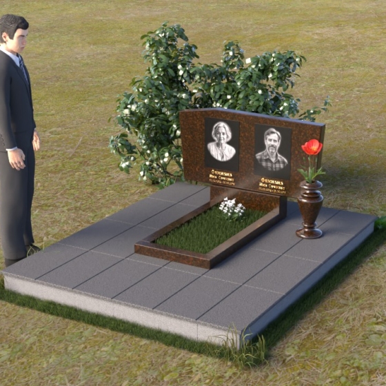 Горизонтальное надгробие дымовский гранит в Перми