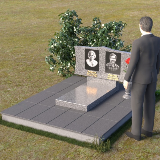 Величественная гранитная стела с мягкими волнами