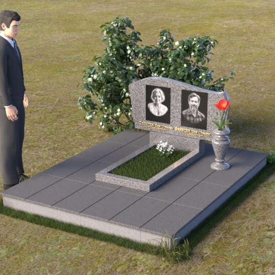 Памятник горизонтальный из гранита или мрамора на 1 — 2 места в Перми
